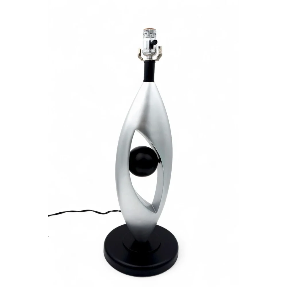 Vintage Lite Source Contemporary Table Lamp Silver Black Orb Modern